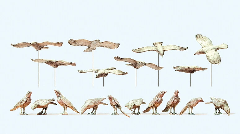 Preiser 63335 Raben, Elstern, Bausatz, Spur 1 - Bild 1 von 1