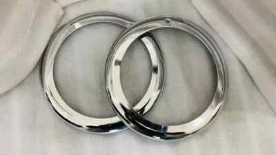 Fits For Willy Jeeps 46-53 CJ 2A CJ 3A Headlight Outer Bezel Chrome Plated (Pair - Image 1 of 3