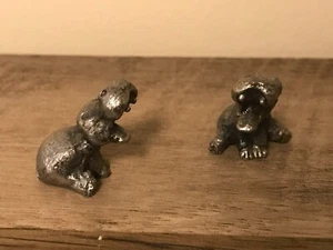 Pewter NOAH's ARK COLLECTION Pair HIPPOS Hippopotamus Unbranded - Picture 1 of 1