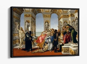 SANDRO BOTTICELLI, CALUMMY OF APELES - EFECTO FLOTANTE LONA IMPRESIÓN ARTÍSTICA PARED - Imagen 1 de 12