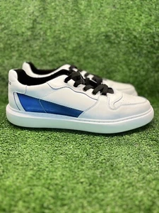 Karl Lagerfeld Leather Casual Shoes Men's Size 13M White/ Blue Low Top Sneaker - Picture 1 of 11