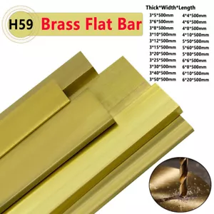 Brass Flat Bar Solid Plate Strip H59 Thick 3mm-6mm, Wide 4mm-50mm Length 500mm - Picture 1 of 14