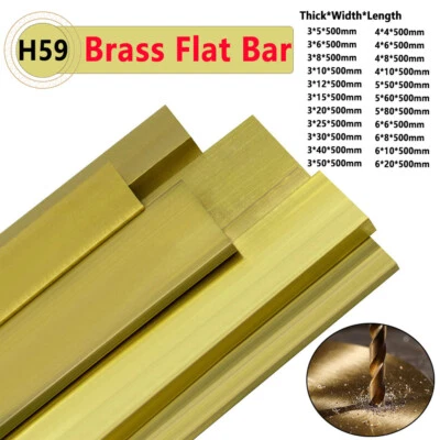 Barra piatta ottone piastra solida striscia H59 spessore 3mm-6mm, larghezza 4mm-50mm lunghezza 500mm - Immagine 1 di 4