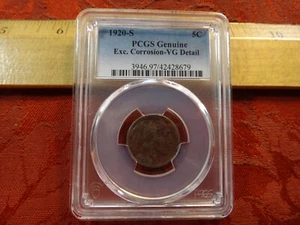 1920-S United States Buffalo Nickel 5c PCGS Graded VG Detail - Free S&H USA - Picture 1 of 4