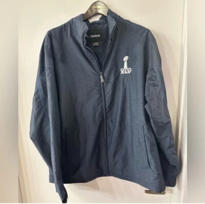 JAQUETA CORTA-VENTO SUPER BOWL XLV Reebok azul G - Imagem 1 de 4