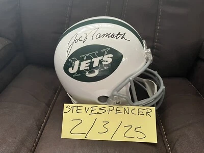 Joe Namath Autographed Signed New York Jets Full Size Rep Helmet - JSA - Image 1 of 4