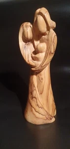Helige Familie - Blockkrippe aus Olivenholz Bethlehem modern geschnitzt - Bild 1 von 8