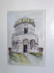::FRANZ EHMKE *1928 -2018 DDR MALER PASTELL ITALIEN RAVENNA MAUSOLEUM THEODERICH - Picture 1 of 4