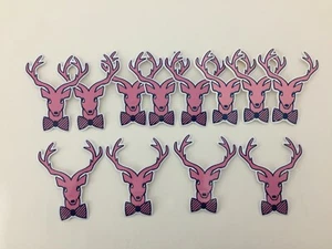 Jadelynn Brooke Logo Stickers - Set Of 12 - Pink Deer Design With Bow Tie - Picture 1 of 5