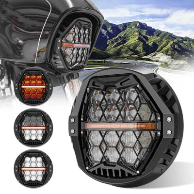 Nuevo Faro LED PUNTO 7" haz alto/bajo ámbar DRL para Harley Street Glide 2006-17 Foto 1 de 4