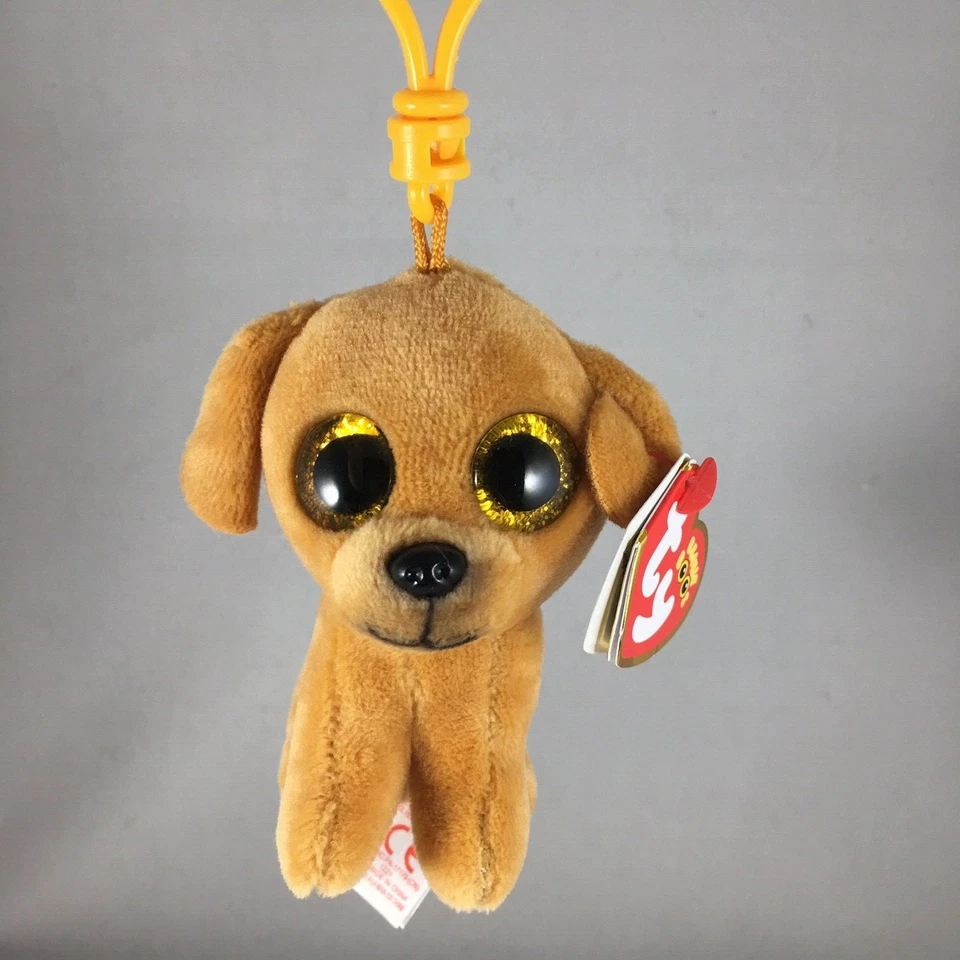 TY 35256 Schlüsselring aus Plüsch-Beanie Boos Clips Zuzu-Braun-Hu