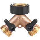 3/4" Two Way Brass Tap Connector Faucet Adaptor Garden Valve Dual Hose Splitter