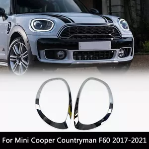 Headlight Bezel Ring Trim Chrome For Mini Cooper Countryman F60 2017-2021 Pair - Picture 1 of 13