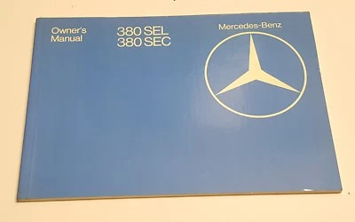 1982 MERCEDES BENZ 380 SEL 380 SEC OWNERS MANUAL OPERATORS USER GUIDE BOOK OEM S Foto 1 de 3