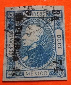 México Post Stamp 1873 ,Zacatecas ,SC #94used(3105-3) - Bild 1 von 2
