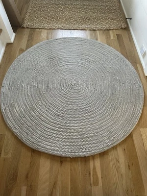 Pottery Barn Round Mercer Jute Rug (Gray) 5’ Diameter - Good Condition - Image 1 of 4