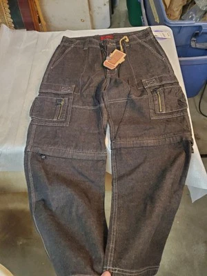 Vintage 90’s Streetwear Boys Husky  Wide Leg Convertible Cargo Pants 31×28 - Image 1 of 4