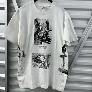Vintage Salvador Dali All Over Print Art T Shirt FOTL 80er 90er L Surreal Escher L - Bild 1 von 12