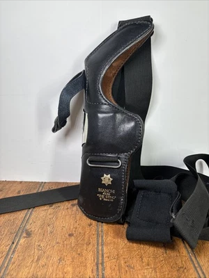 Черная кожаная кобура с ремешком Bianchi #X-88 «THE STING» 4 дюйма 9 мм 0,45 - Изображение 1 из 4