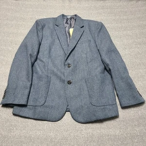 PJ Paul Jones Blazer Mens Large Wool Blend Herringbone Sport Coat Lined Jacket - Picture 1 of 9