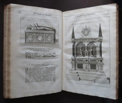 RUTLAND HISTORY ANTIQUITIES ~1684~ ENGRAVINGS 1st CHURCHES RECORDS NAMES Wright - Image 1 of 4