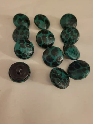 12 BLUE & BLACK SPEC SHANK Sewing CLOTHING BUTTONS VINTAGE - Image 1 of 3