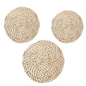  8 Pcs Practical Straw Placemat Thickened Heat Insulation Protective Placemat - Picture 1 of 11