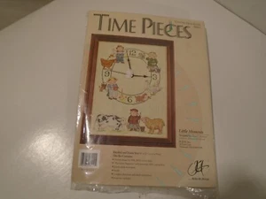 Counted Cross Stitch Wall Clock-9 x12" Time Pieces Little Moments New old stock - Picture 1 of 4
