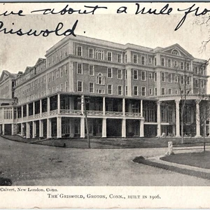 c1900s UDB Groton, CT The Griswold Hotel Downtown Litho Postcard Conn A172 - Picture 1 of 4