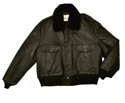 Excelled Brown A-2 Leather Flight Jacket XL 48 Fur Collar Emar Zipper USA EX! - Image 1 of 4
