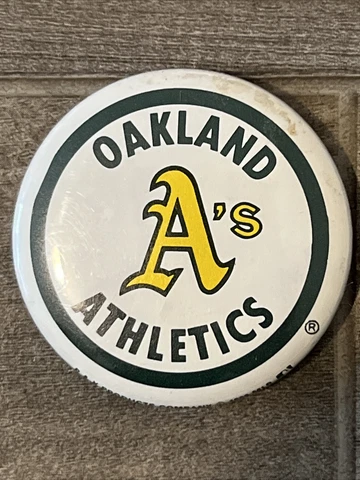 Oakland Athletics MLB Magnet Fridge Locker Button 1" Round P&K 1988 Retro VTG Cover