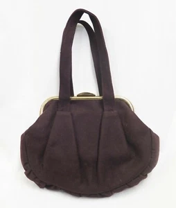Vintage, antike Handtasche mit braunem Wollrahmen 40er Jahre - Bild 1 von 7