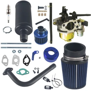 Carburetor Adapter Exhaust Pipe Muffler Kit for 212cc 196cc GX200 CT200U Go Kart - Picture 1 of 8