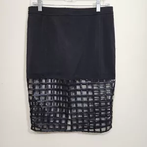 Endless Rose NWT half mesh window pane pattern pencil skirt woman's size medium - Picture 1 of 8