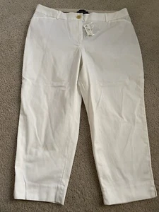 NWT Talbots Women’s 14P Off White The Perfect Crop Curvy Pants $69.50 - Picture 1 of 5