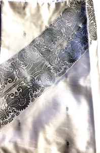 Indian Selections White/Silver Euro Pillow Covers Double Zippers Lurex Pure - Picture 1 of 11
