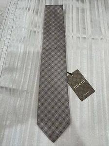 GUCCI Interlocking G Horsebit Woven Silk Taupe Multicolor Tie NWT! - Bild 1 von 5