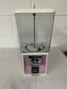 NORTHWESTERN SUPER 60 VENDING SWEET GUMBALL MACHINE LIGHT IVORY/PINK GLITTER - Picture 1 of 4