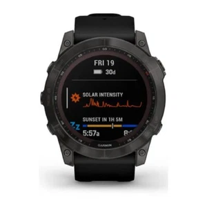 Garmin fenix 7X Sapphire Solar - GPS 51mm Carbon Gray DLC Titanium w/ Black Band - Zdjęcie 1 z 5
