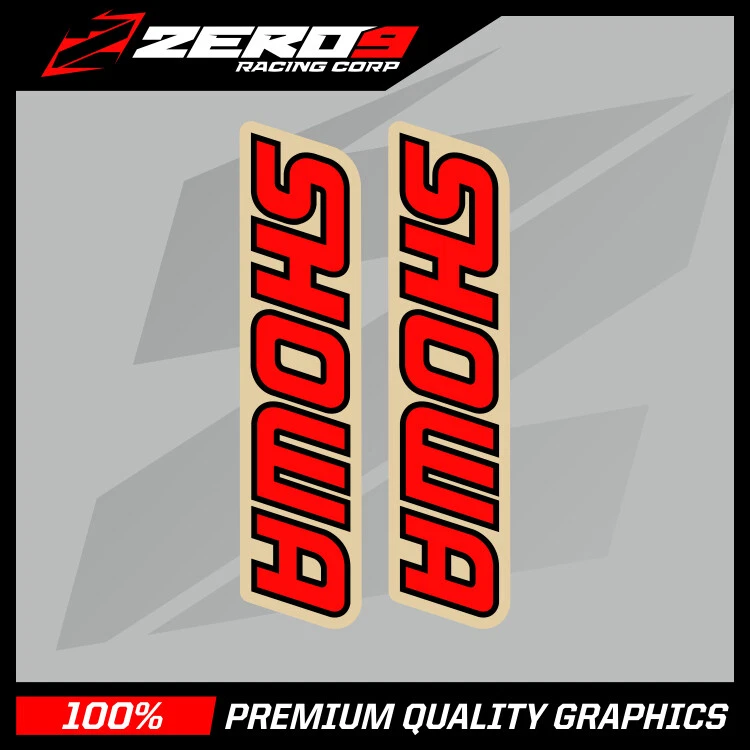 CALCOMANÍAS DE HORQUILLA SUPERIOR SHOWA GRÁFICOS DE MOTOCROSS MX GRÁFICOS LOGOTIPO SOLAMENTE - Imagen 1 de 1