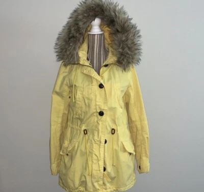 GAP Amarillo 2 en 1 Sherpa Piel Forrada Capucha Chaleco Parka Chaqueta XS Foto 1 de 4