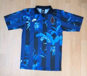 Nike NSW Floral Football T-Shirt Men XS Blue Void Striped Active Wear AR1620-492 - Picture 1 of 11