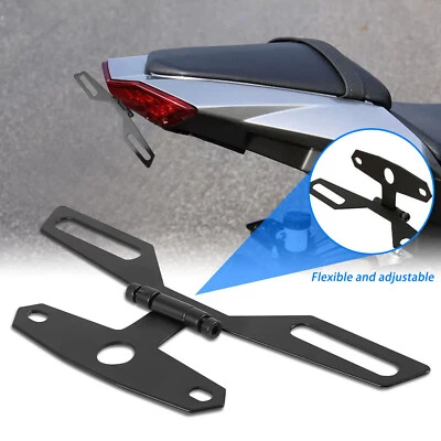 Adjustable Motorcycle Folding License Plate Holder Rear Tail Light Bracket Mount — 第 1/4 张图片