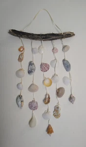 Hand Made Seashell Wind Chimes on Driftwood 23" in height and 11.5" in length - Picture 1 of 3