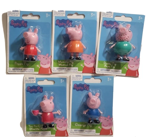 5pc Mini Set: Peppa Pig, Tea Party Peppa, George Pig Mummy Pig & Daddy Pig NIP Cover