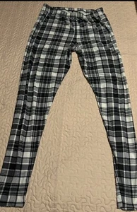 Black Striped Leggings Black White Plus Size Tall Great Fit Stretchy - Picture 1 of 4