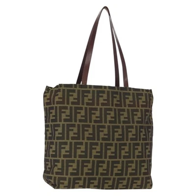 FENDI Zucca Canvas Tote Bag Black Brown Auth ep11618 - Image 1 of 4