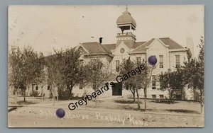 RPPC School House in PEABODY KS Kansas Vintage 1909 Real Photo Postcard - Picture 1 of 2