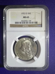 1953-d Franklin Silver Half Dollar - NGC MS65 - 54025 - Picture 1 of 2