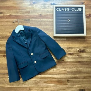 Class Club Boys Navy Blue Gold Button Blazer 5 Dressy Preppy Classic - Picture 1 of 9